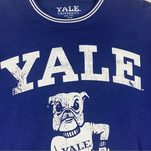 Yale Bulldogs women's 1x crewneck sweatshirt blue white graphic pullover - Picture 5 of 8
